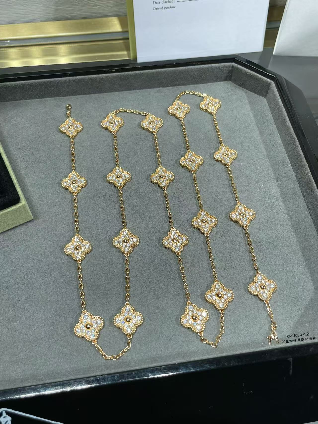 [Marin]CLOVER 20 MOTIFS FULL-DIAMOND NECKLACE