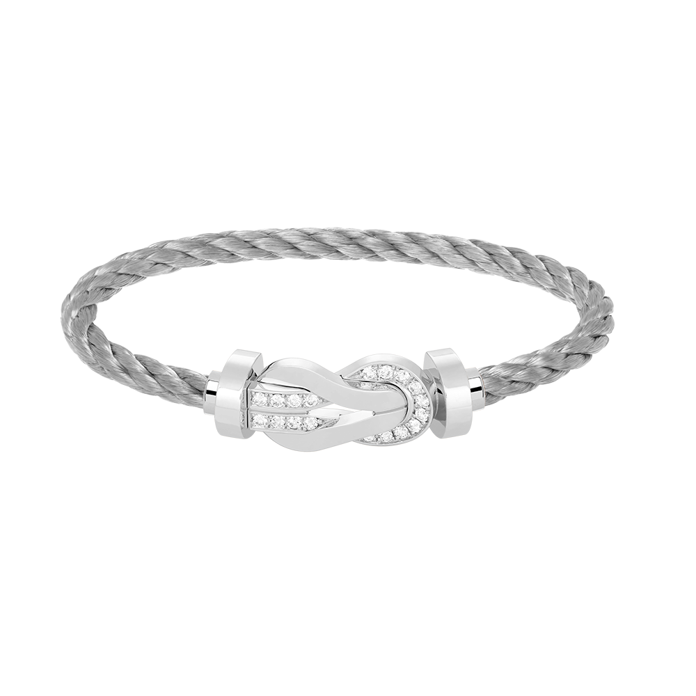 [Marin]CHANCE LARGE 8 FIGURE BUCKLE HALF DIAMOND BRACELET SILVER