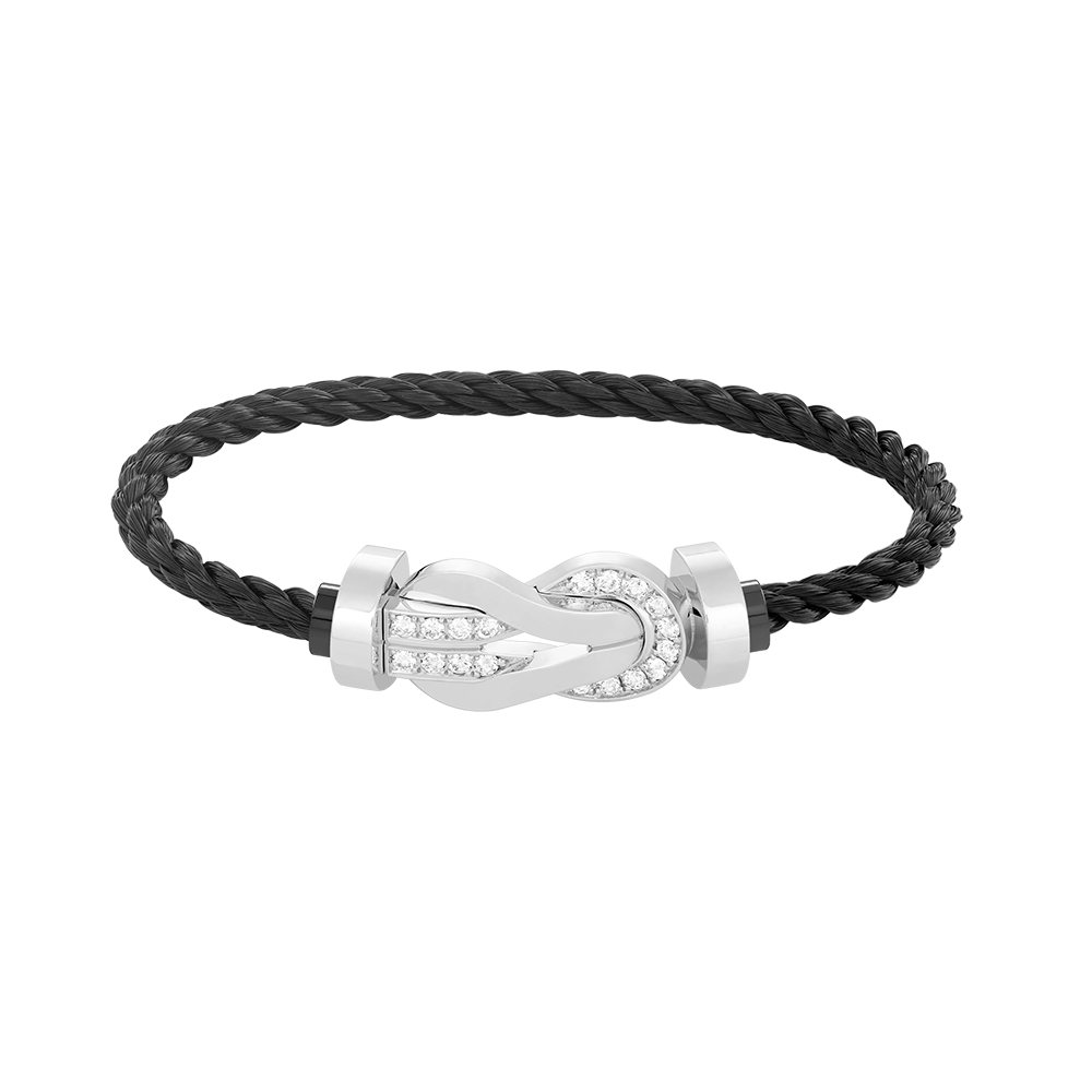 [Marin]CHANCE LARGE 8 FIGURE BUCKLE HALF DIAMOND BRACELET SILVER