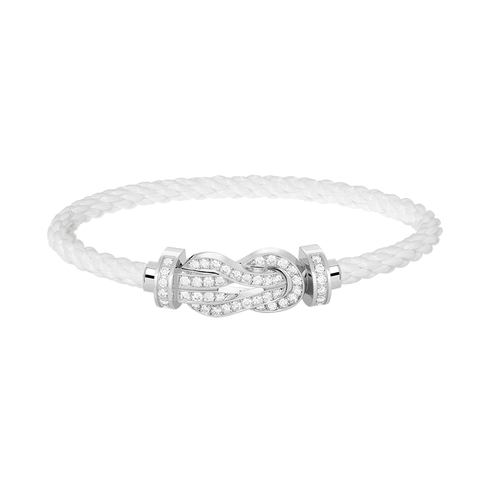 [Marin]CHANCE LARGE 8 FIGURE BUCKLE FULL DIAMOND BRACELET SILVER