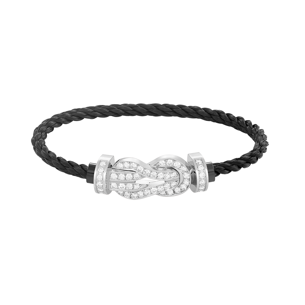 [Marin]CHANCE LARGE 8 FIGURE BUCKLE FULL DIAMOND BRACELET SILVER