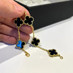 [⭐Shinejoy] COLLECTION DE BRACELETS CLOVER 5 MOTIFS ONYX