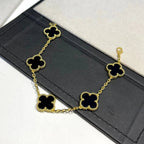 [⭐Shinejoy] COLLECTION DE BRACELETS CLOVER 5 MOTIFS ONYX