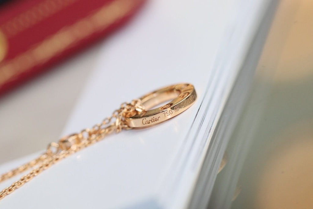 [Marin]LOVE NECKLACE ADJUSTABLE ROSE GOLD 2 DIAMOND