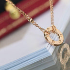 [Marin]LOVE NECKLACE ADJUSTABLE ROSE GOLD 2 DIAMOND