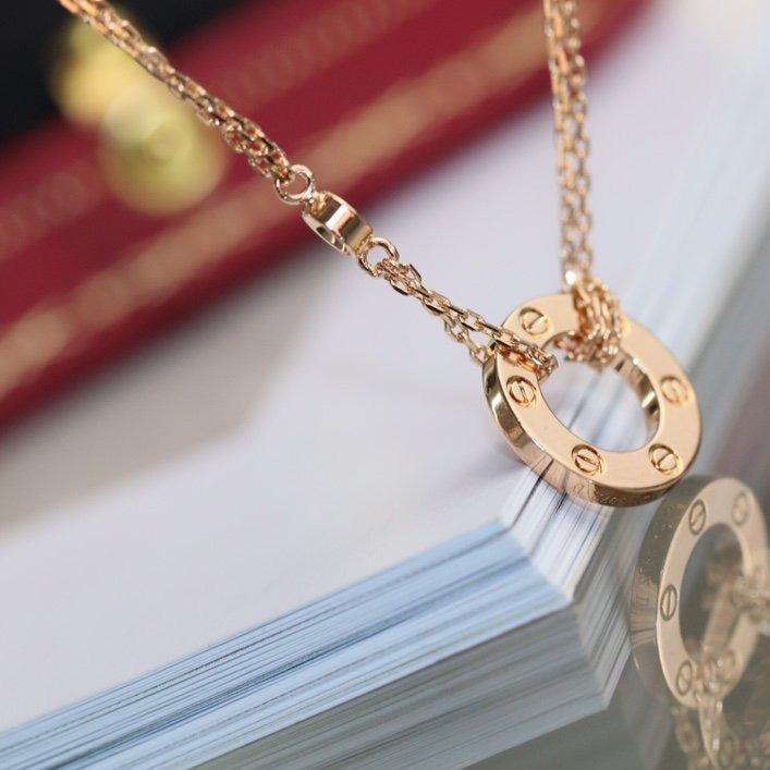 [Marin]LOVE NECKLACE ADJUSTABLE ROSE GOLD 2 DIAMOND