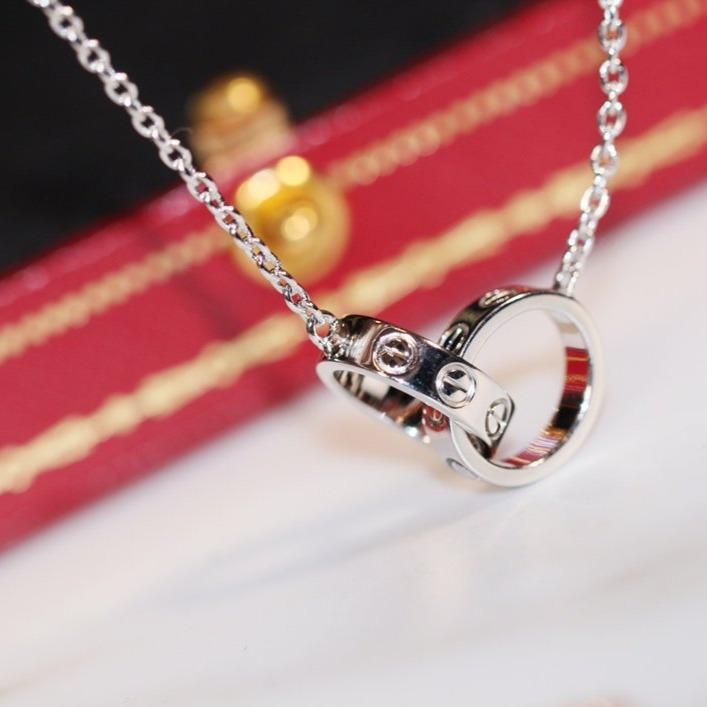 [Marin]LOVE NECKLACE PINK GOLD AND SILVER
