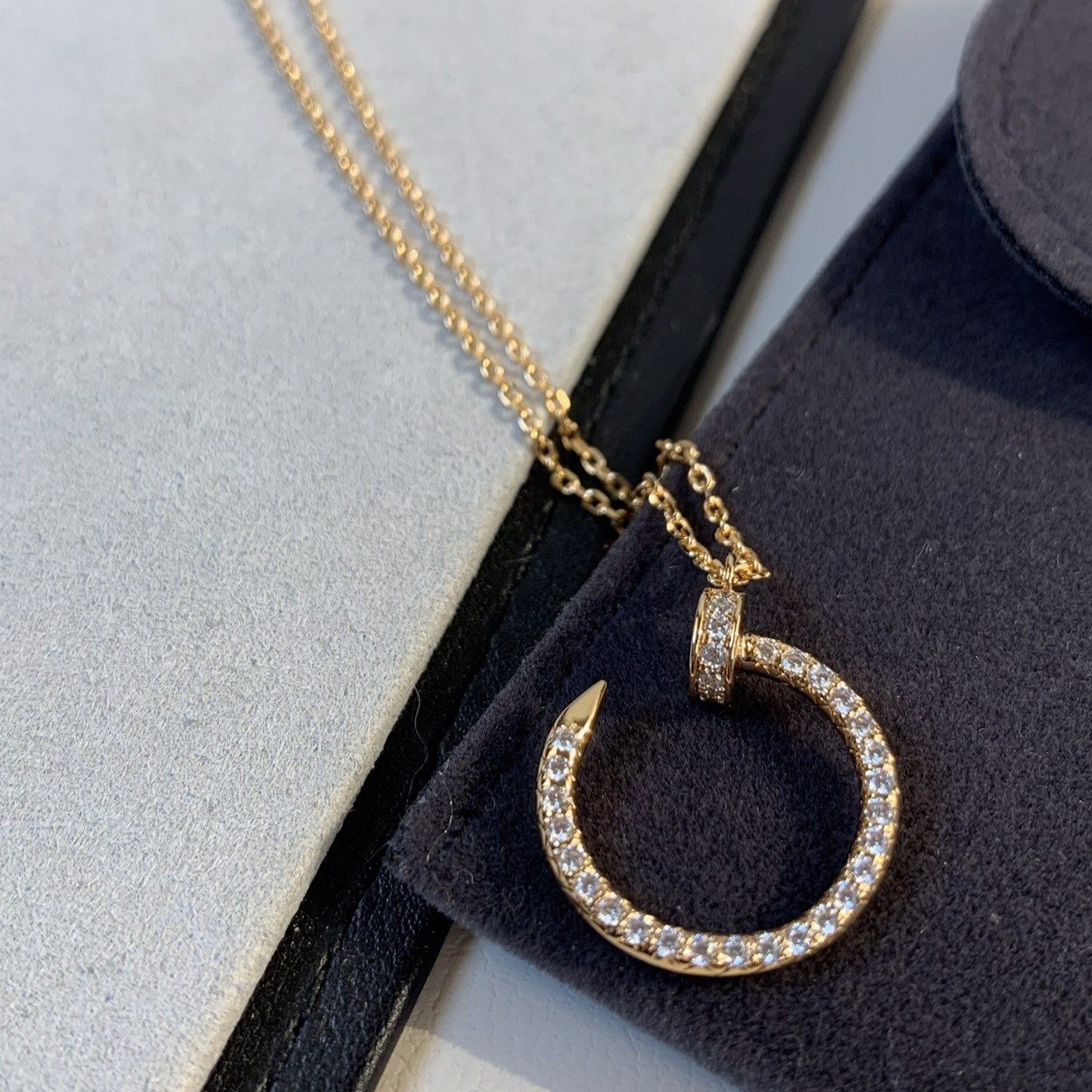 [Marin]JUSTE NECKLACE PINK GOLD DIAMONDS