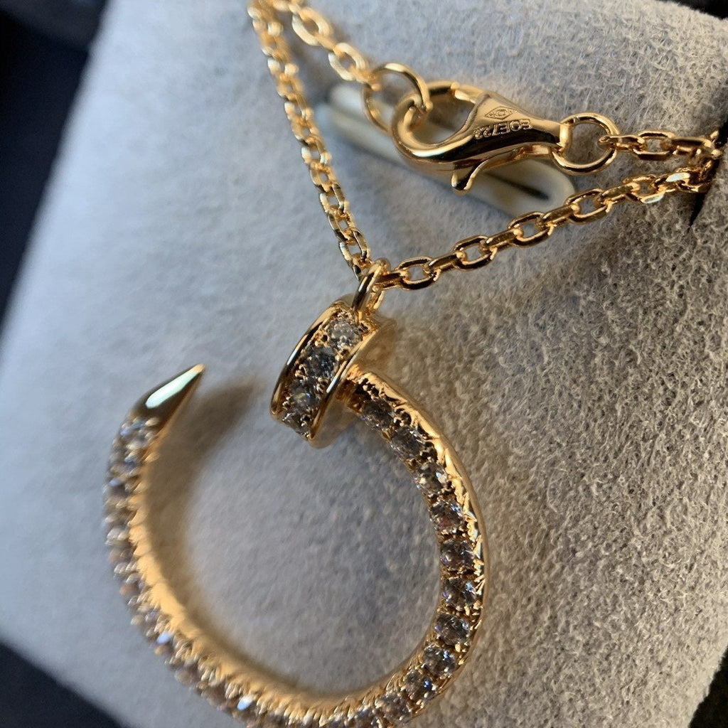 [Marin]JUSTE NECKLACE PINK GOLD DIAMONDS