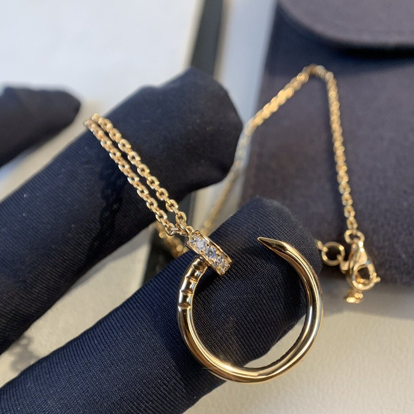[Marin]JUSTE NECKLACE PINK GOLD DIAMONDS