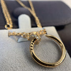 [Marin]JUSTE NECKLACE PINK GOLD DIAMONDS