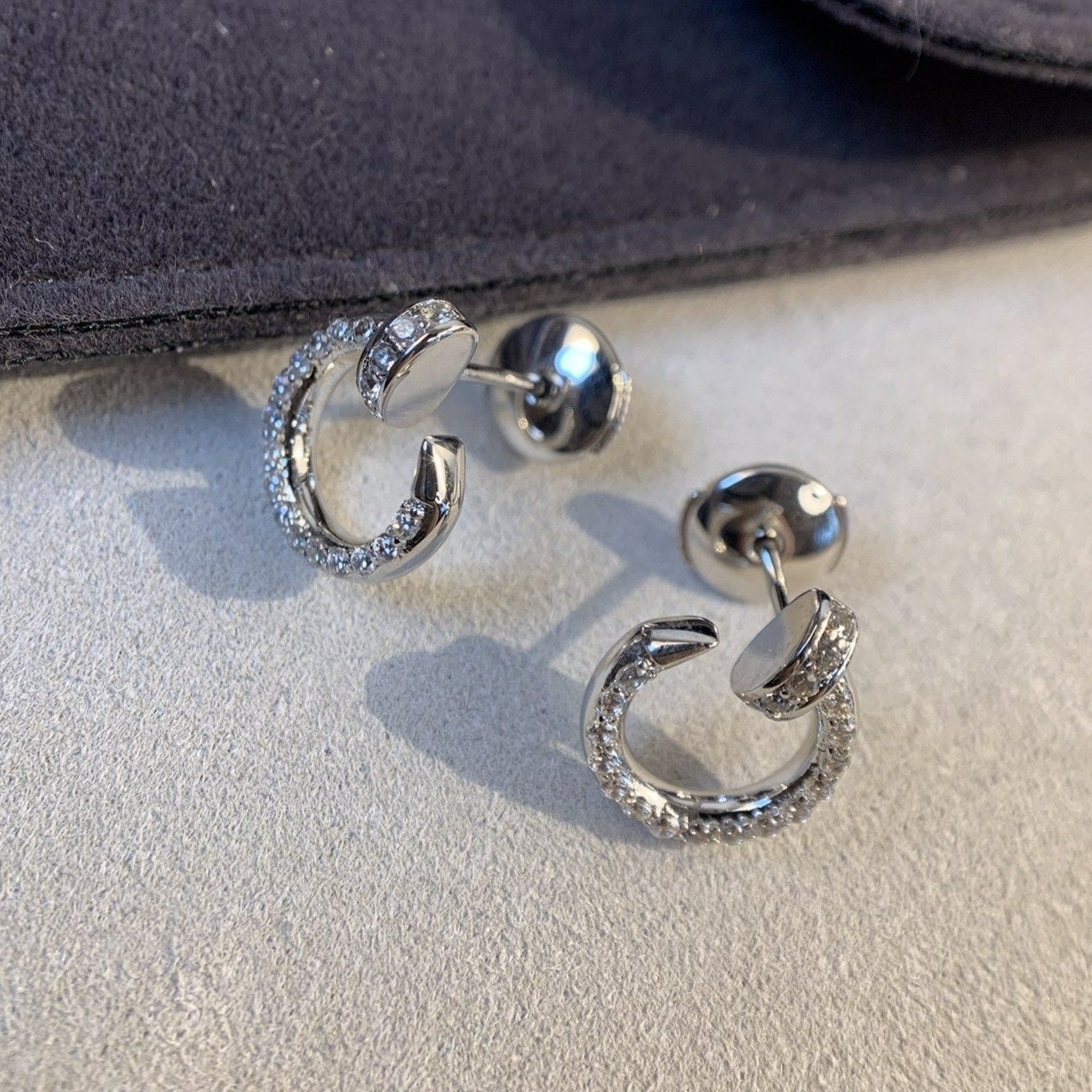 [Marin]JUSTE EARRINGS SILVER DIAMONDS