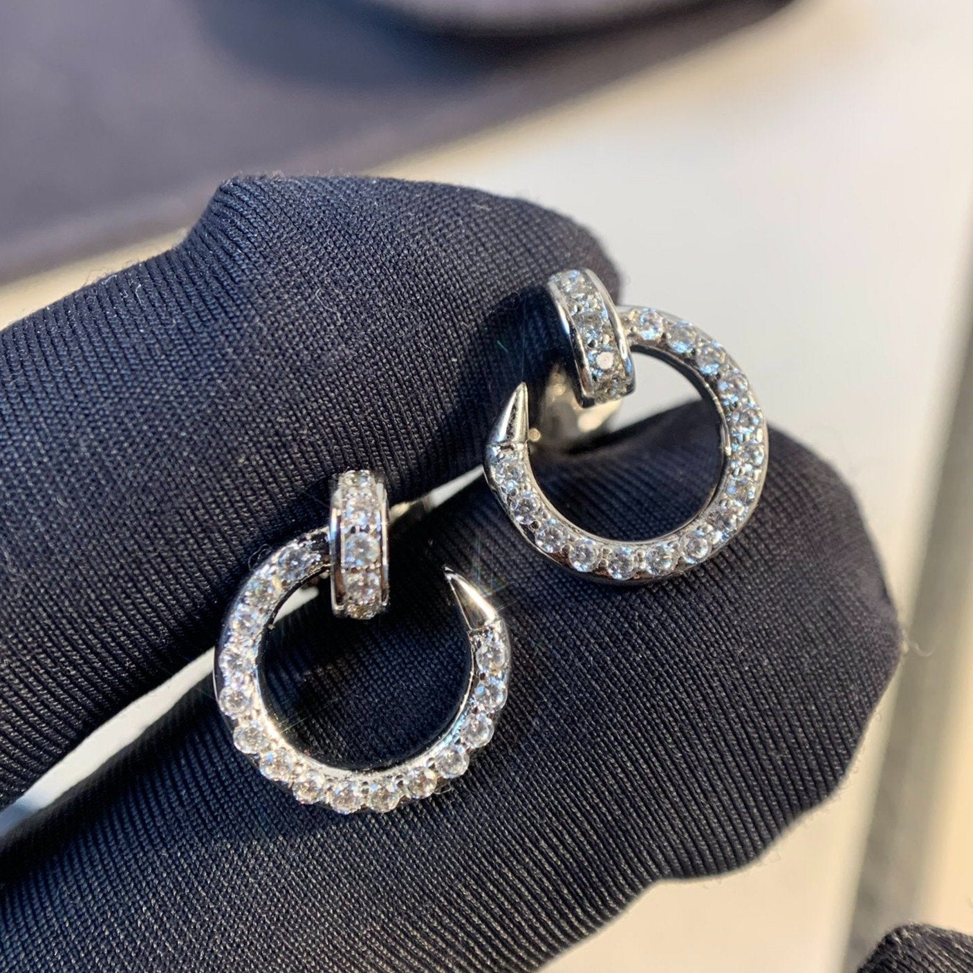 [Marin]JUSTE EARRINGS SILVER DIAMONDS