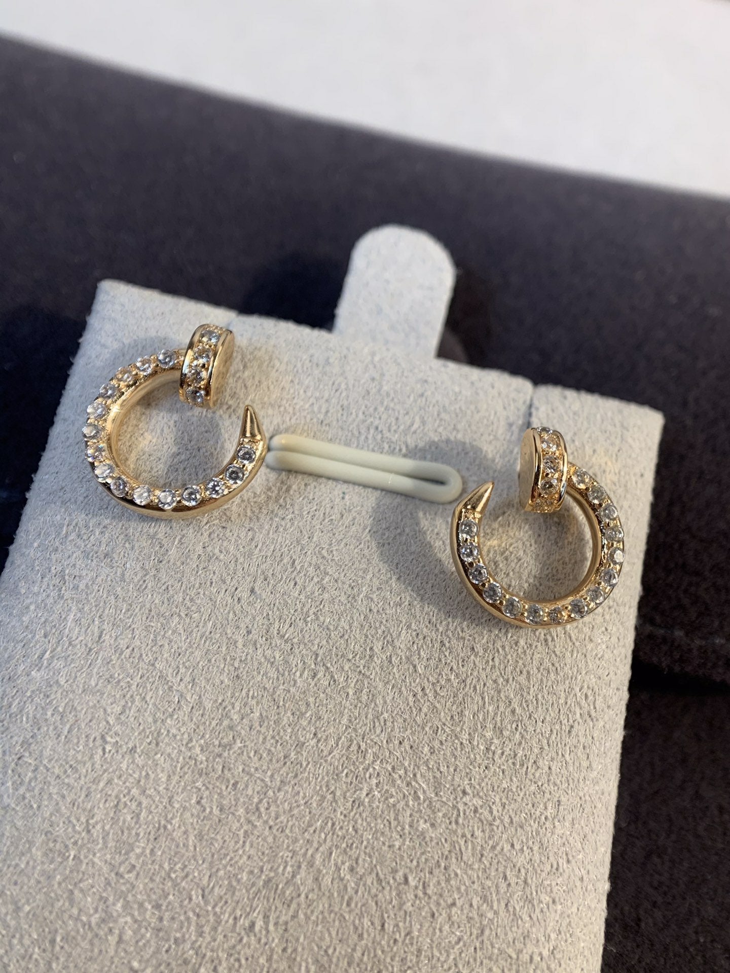 [Marin]JUSTE EARRINGS GOLD DIAMONDS