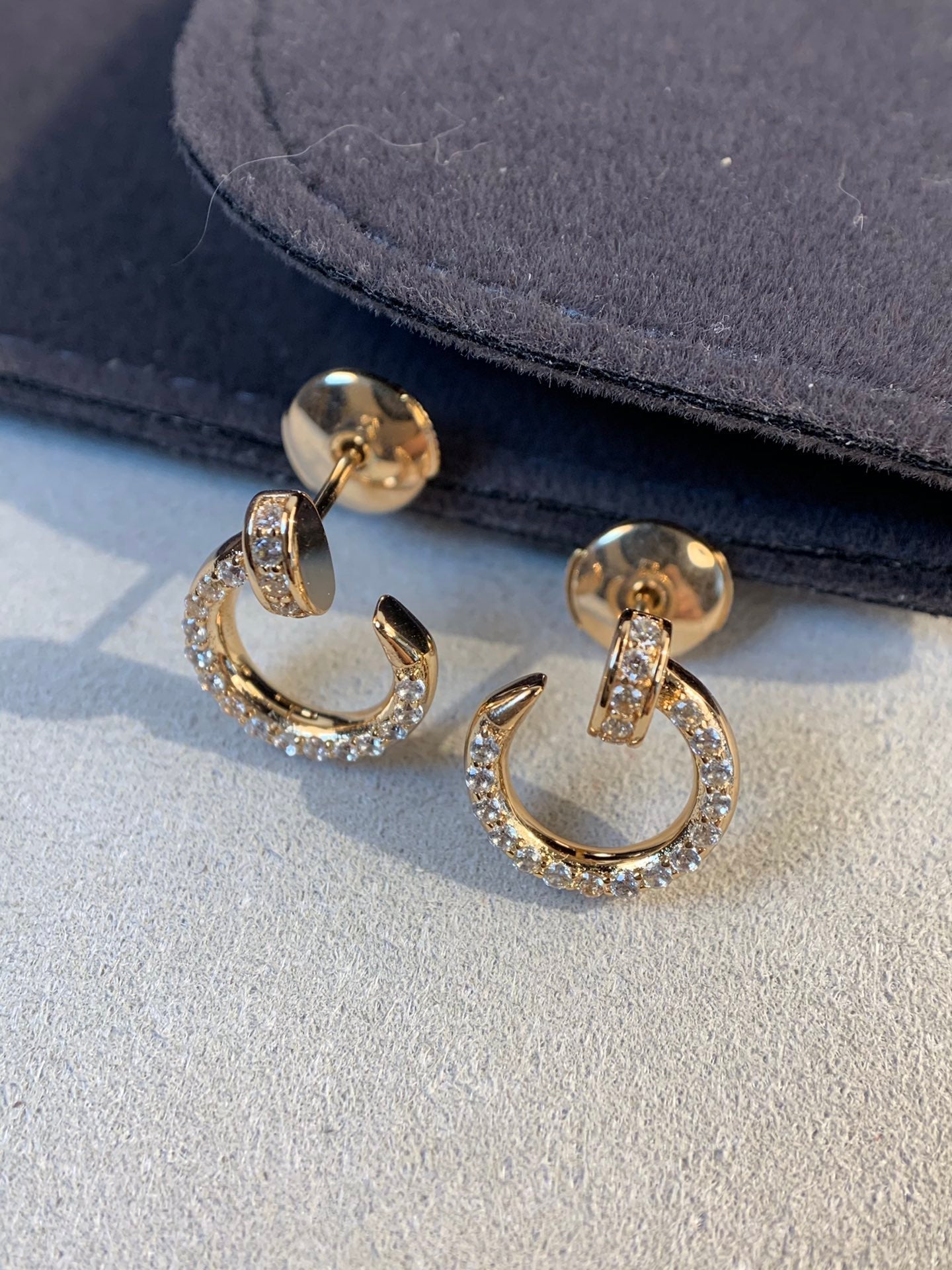 [Marin]JUSTE EARRINGS GOLD DIAMONDS
