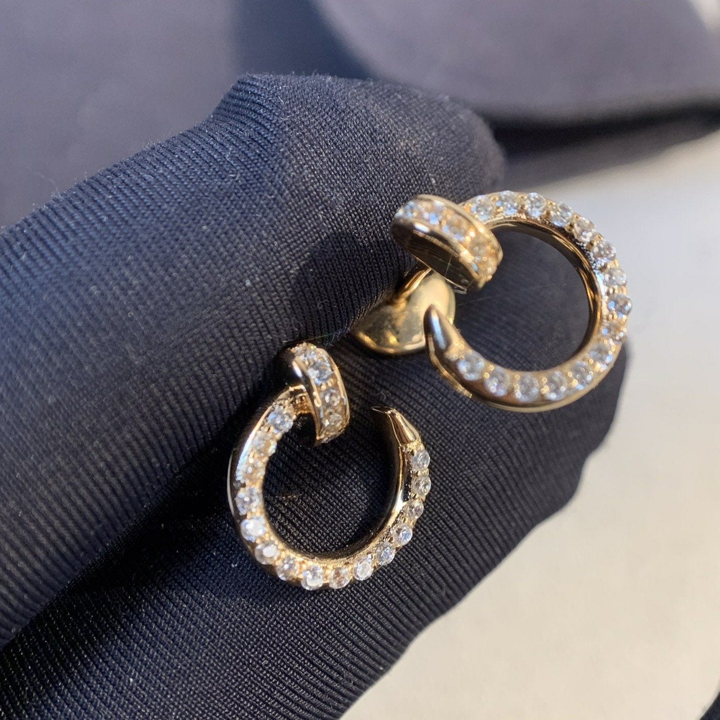 [Marin]JUSTE EARRINGS GOLD DIAMONDS