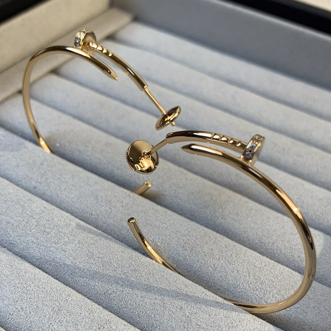 [Marin]JUSTE EARRINGS GOLD DIAMONDS 1.8MM