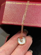 [Marin]COLLIER AMULETTE NACRE OR ROSE