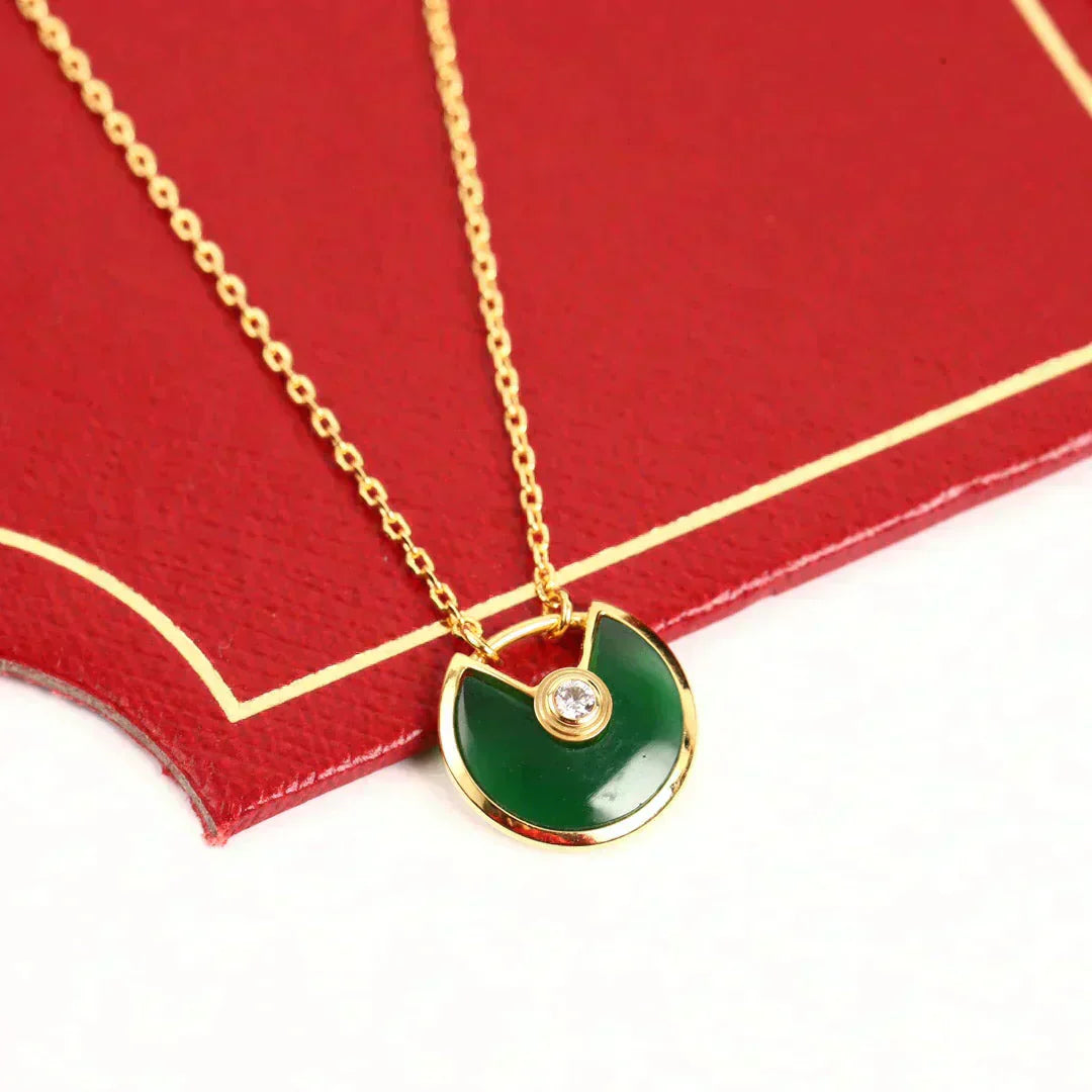 [Marin]AMULETTE GOLD MALACHITE NECKLACE