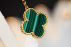 [Marin]CLOVER EARRINGS GOLD MALACHITE DIAMOND 3 MOTIF