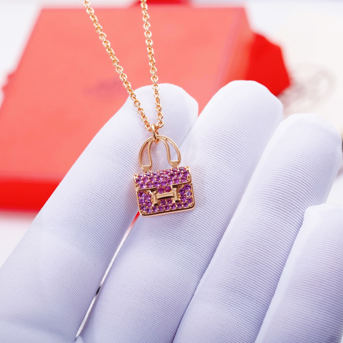 [Marin]CONSTANCE PEDANT PURPLE DIAMOND NECKLACE
