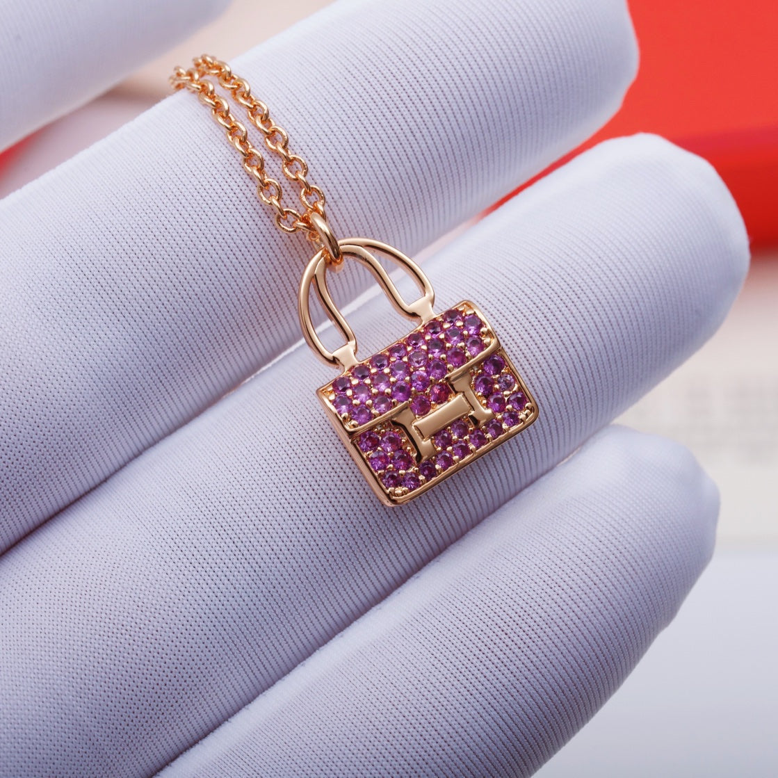 [Marin]CONSTANCE PEDANT PURPLE DIAMOND NECKLACE