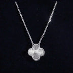[Marin]CLOVER  15MM DIAMOND LASER NECKLACE SILVER