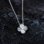 [Marin]CLOVER  15MM DIAMOND LASER NECKLACE SILVER
