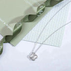 [Marin]CLOVER  15MM DIAMOND LASER NECKLACE SILVER