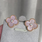 [Marin]BOUCLES D'OREILLES CLOVER MEDIUM 1 MOTIFS NŒUD PAPILLON ROSE DIAMANT
