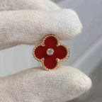 [Marin]CLOVER MEDIUM 1 MOTIFS CARNELIAN  DIAMOND earrings
