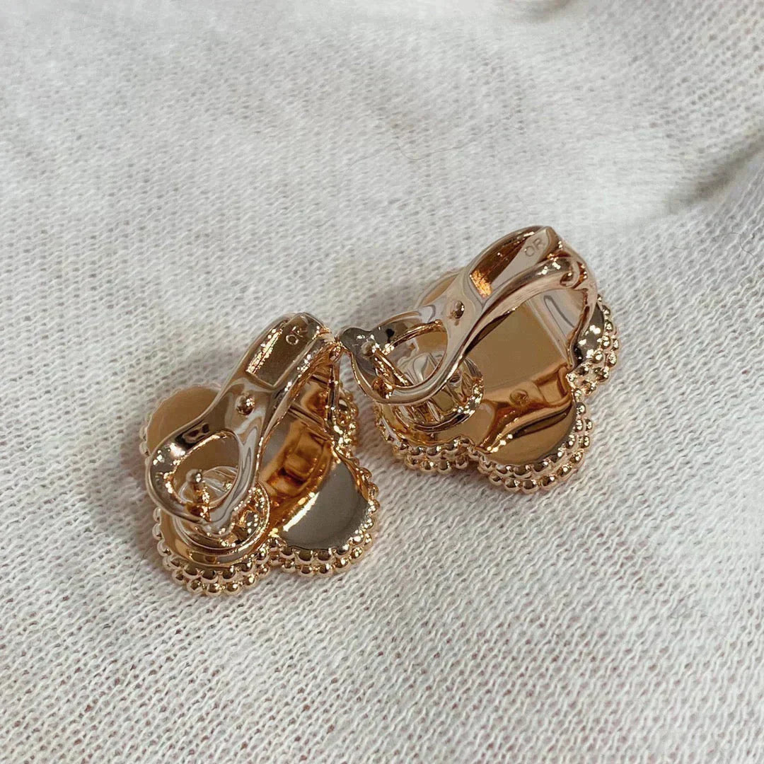 [Marin]CLOVER MEDIUM 1 MOTIFS CARNELIAN  DIAMOND earrings