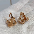 [Marin]CLOVER MEDIUM 1 MOTIFS CARNELIAN  DIAMOND earrings