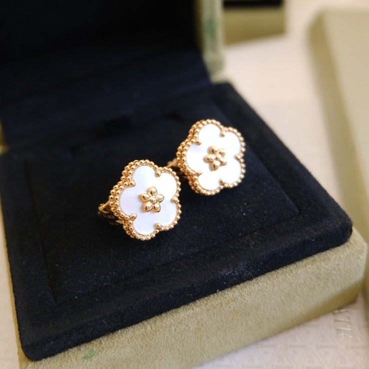 [Marin]LUCKY PINK GOLD WHITE MOP EARRINGS