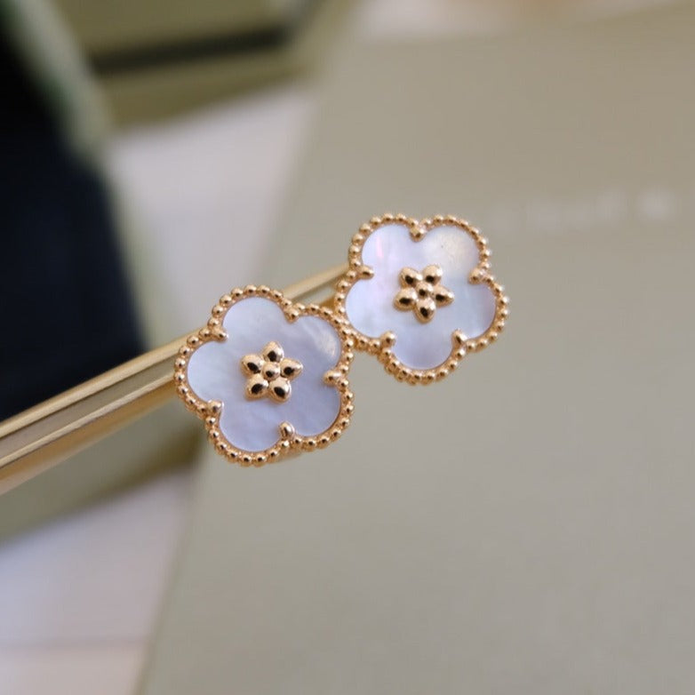 [Marin]LUCKY PINK GOLD WHITE MOP EARRINGS
