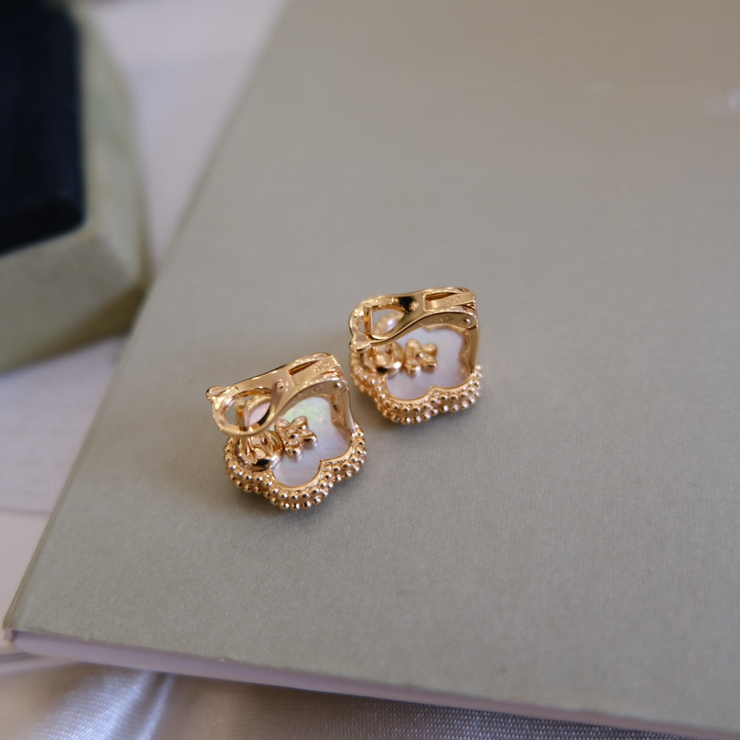 [Marin]LUCKY PINK GOLD WHITE MOP EARRINGS