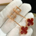 [Marin]CLOVER 2 MOTIF  LASER CARNELIAN EARRINGS
