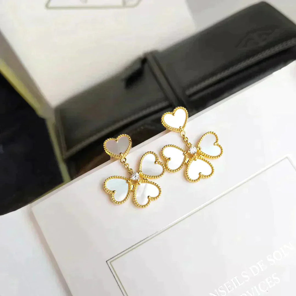 [Marin]CLOVER SWEET WHITE MOP EARRINGS