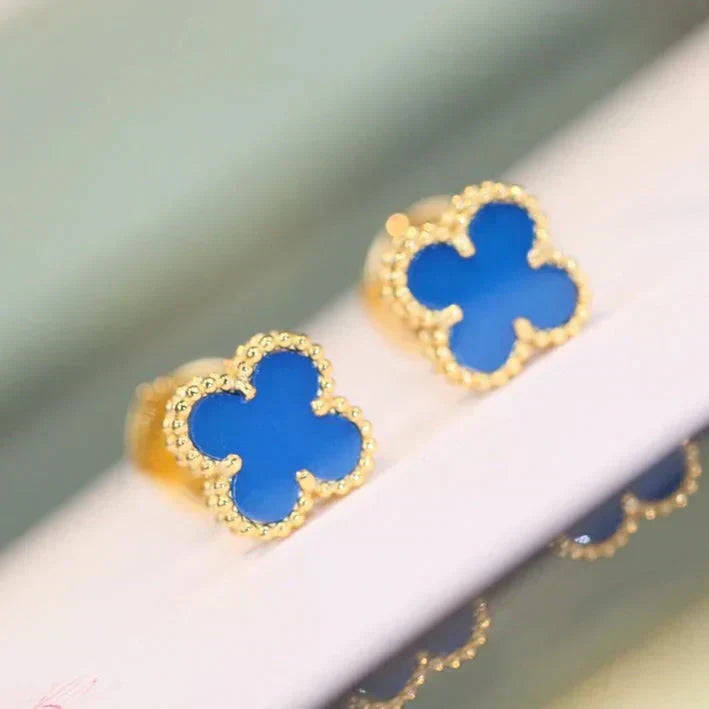 [Marin]BOUCLES D'OREILLES CLOVER MINI 9,5 MM TURQUOISE