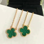 [Marin]CLOVER 15MM MALACHITE SINGLE FLOWER  NECKLACE