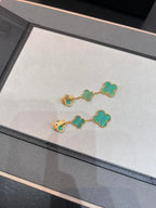 [Marin]CLOVER MALACHITE 3 MOTIFS GOLD