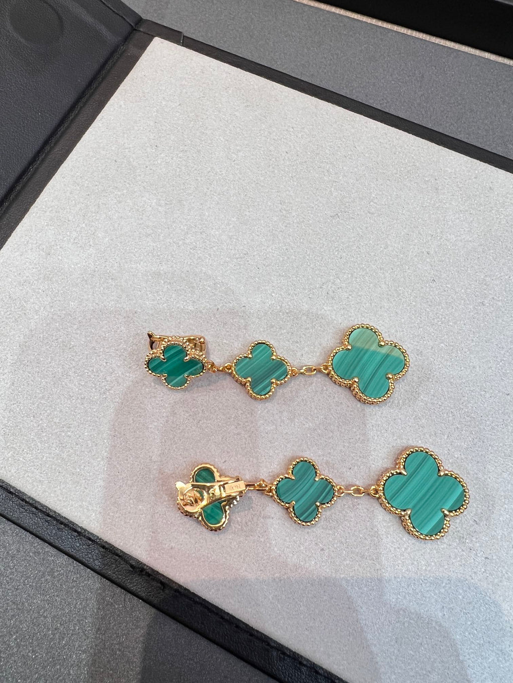 [Marin]CLOVER MALACHITE 3 MOTIFS GOLD
