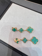 [Marin]CLOVER MALACHITE 3 MOTIFS GOLD