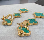 [Marin]CLOVER MALACHITE 3 MOTIFS GOLD