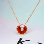 [Marin]AMULETTE GOLD CARNELIAN ONYX NECKLACE