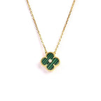 [Marin]CLOVER 15MM DIAMOND TURQUOISE NECKLACE