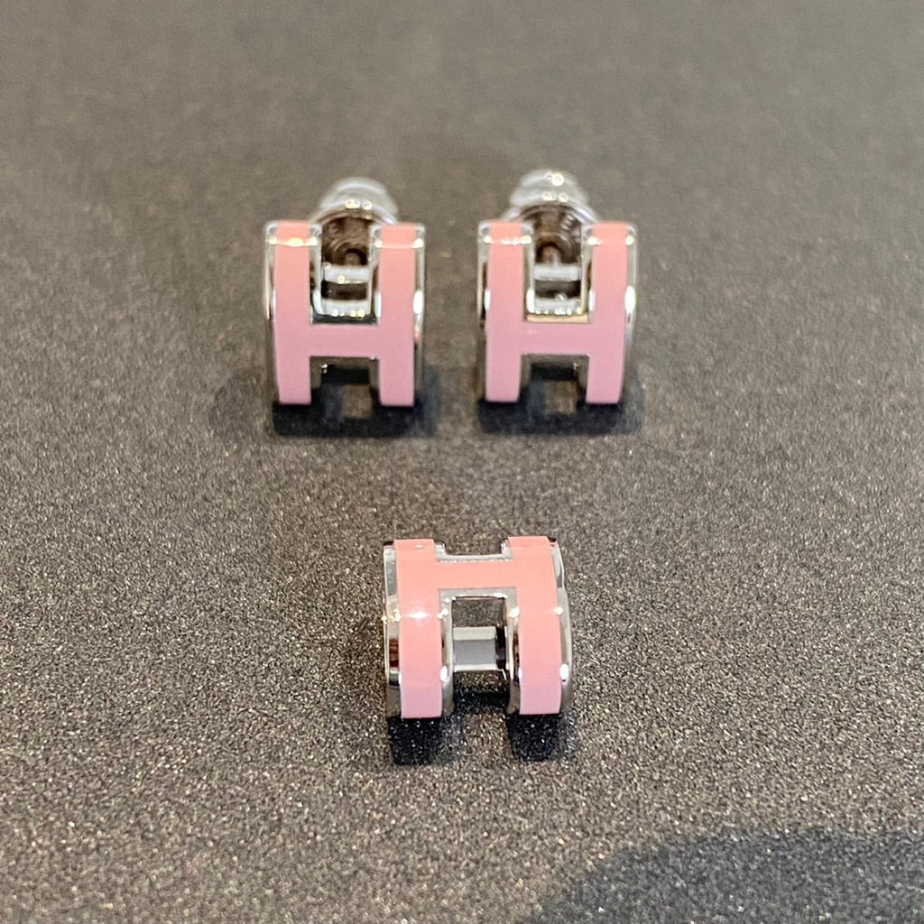 [Marin]MINI POP H SILVER EARRINGS PINK