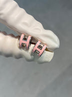 [Marin]MINI POP H SILVER EARRINGS PINK