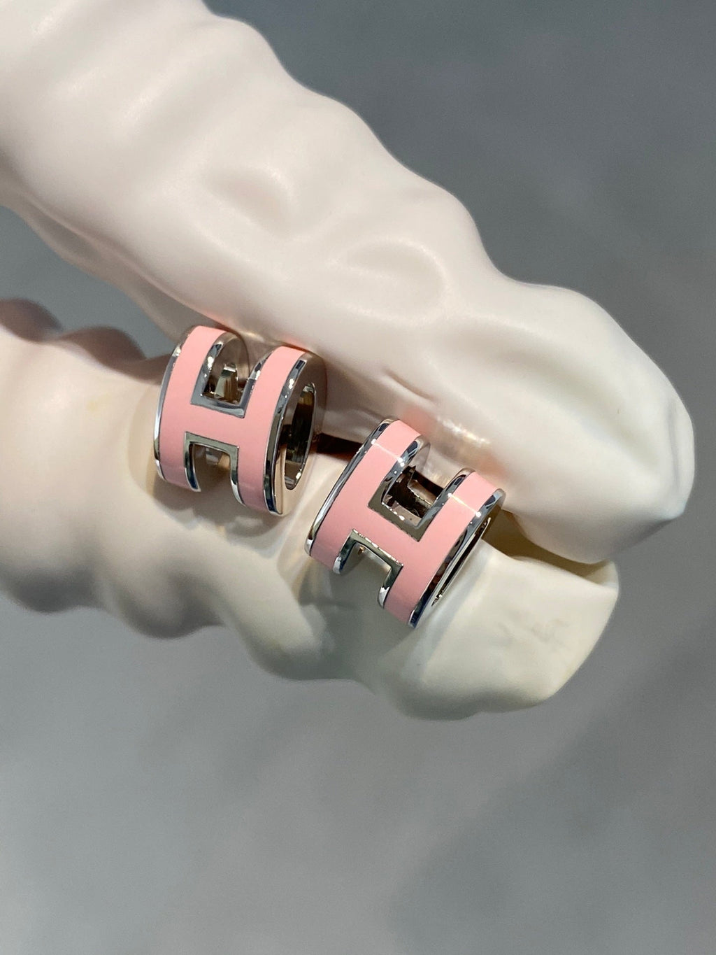[Marin]MINI POP H SILVER EARRINGS PINK