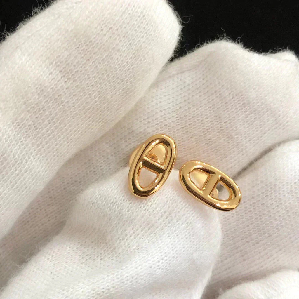 [Marin]CHAINE SMALL EARRINGS GOLD AND SILVER